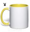 Чашка з кольоровою ручкою PLAYGIRL Сонячно жовтий фото