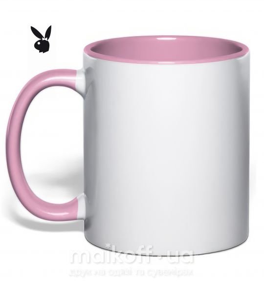Чашка з кольоровою ручкою PLAYGIRL Ніжно рожевий фото