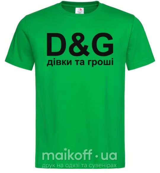 Мужская футболка ДІВКИ ТА ГРОШІ Зеленый фото