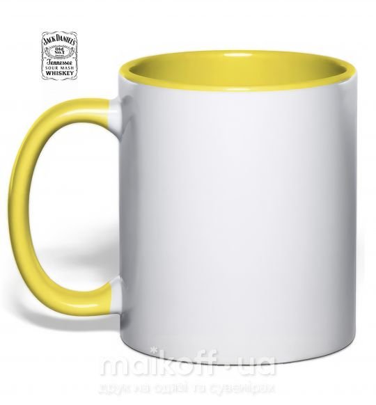 Чашка с цветной ручкой JACK DANIEL'S black Солнечно желтый фото