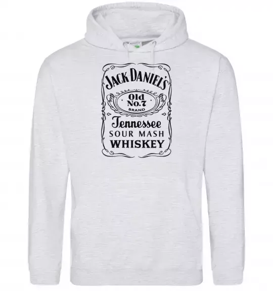 Мужская толстовка (худи) JACK DANIEL'S black Серый меланж фото
