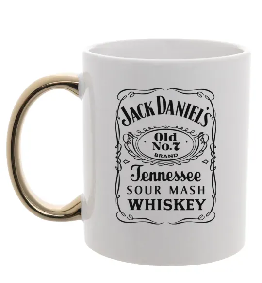 Чашка з кольоровою ручкою JACK DANIEL'S black Золото фото