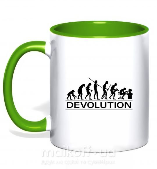 Чашка з кольоровою ручкою DEVOLUTION Зелений фото