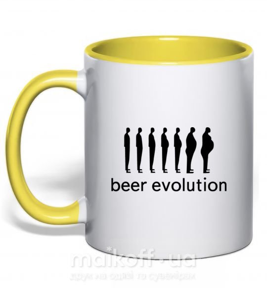 Чашка с цветной ручкой BEER EVOLUTION Солнечно желтый фото