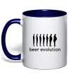 Чашка з кольоровою ручкою BEER EVOLUTION Глибокий темно-синій фото