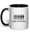 Чашка з кольоровою ручкою BEER EVOLUTION Чорний фото