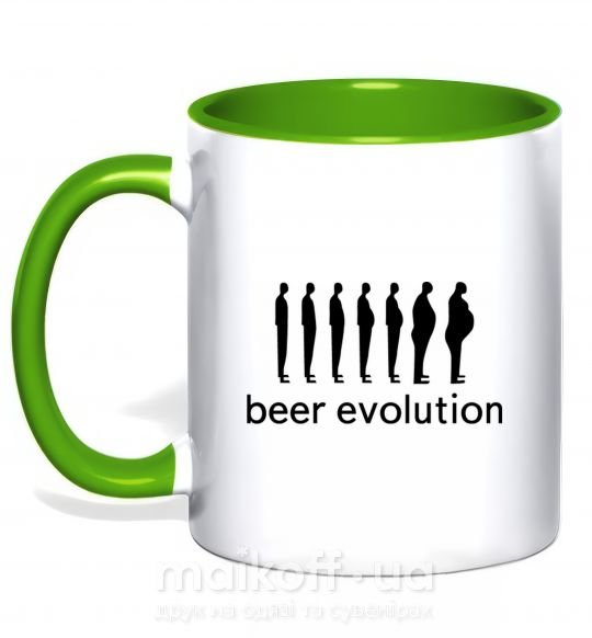Чашка з кольоровою ручкою BEER EVOLUTION Зелений фото
