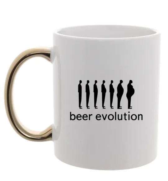 Чашка з кольоровою ручкою BEER EVOLUTION Золото фото