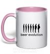 Чашка з кольоровою ручкою BEER EVOLUTION Ніжно рожевий фото