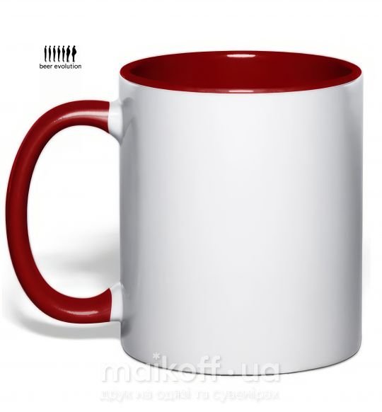 Чашка з кольоровою ручкою BEER EVOLUTION Червоний фото