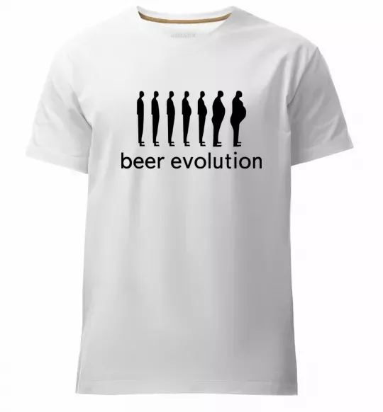 Мужская премиум футболка BEER EVOLUTION Белый фото