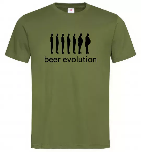 Мужская футболка BEER EVOLUTION Оливковый фото