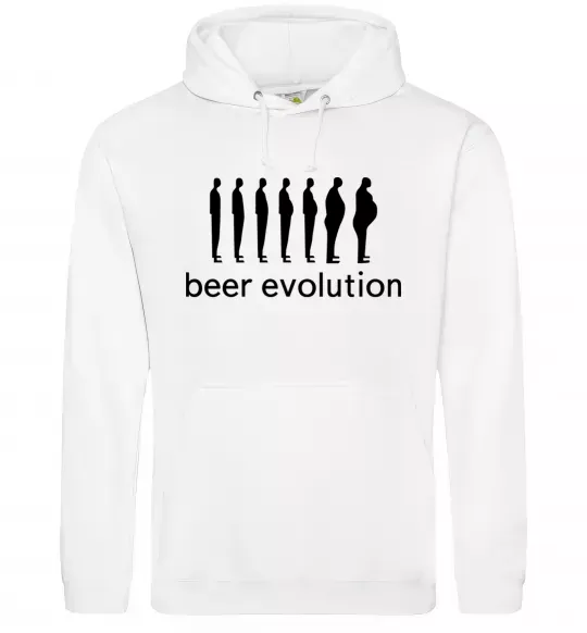 Чоловіча толстовка (худі) BEER EVOLUTION Білий фото