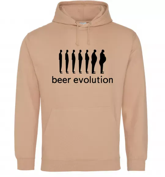 Чоловіча толстовка (худі) BEER EVOLUTION Пісочний фото