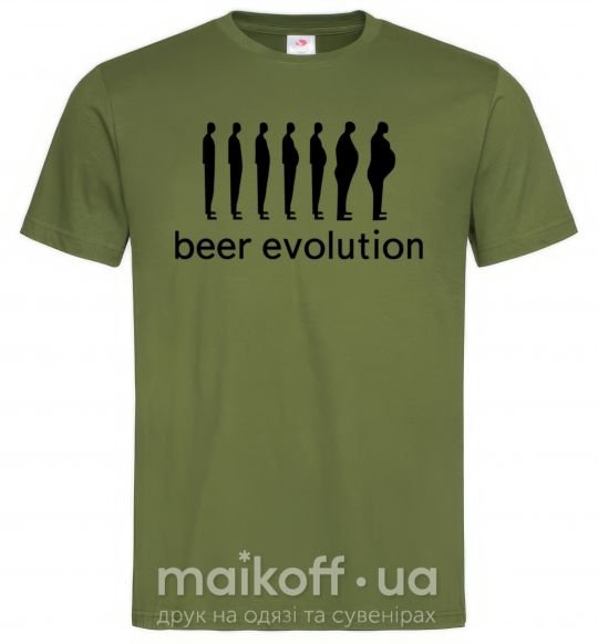 Мужская футболка BEER EVOLUTION Оливковый фото