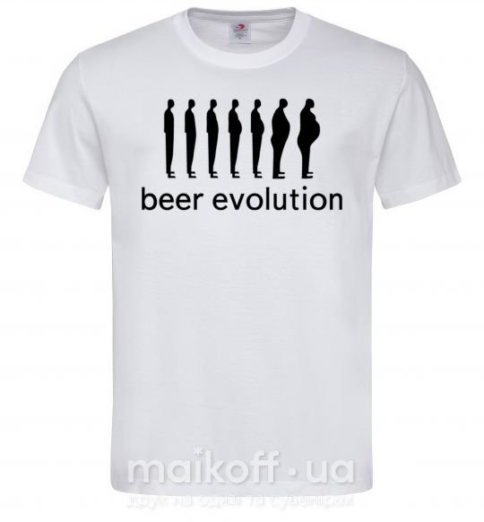 Чоловіча футболка BEER EVOLUTION Білий фото