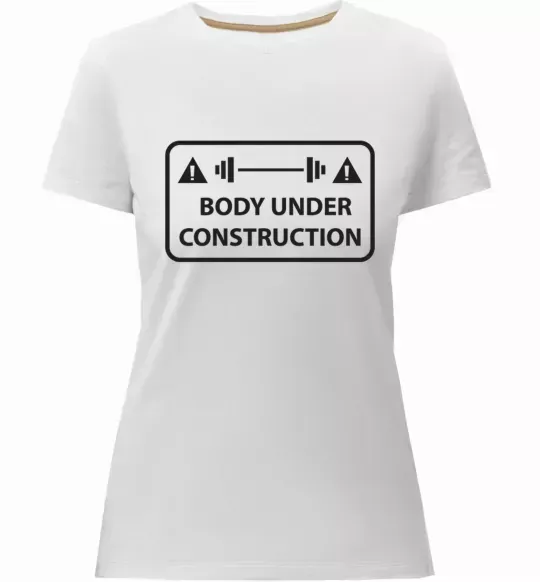 Женская премиум футболка BODY UNDER CONSTRUCTION Белый фото