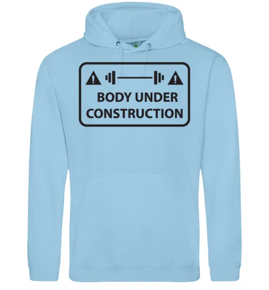 Чоловіча толстовка (худі) BODY UNDER CONSTRUCTION Блакитний фото