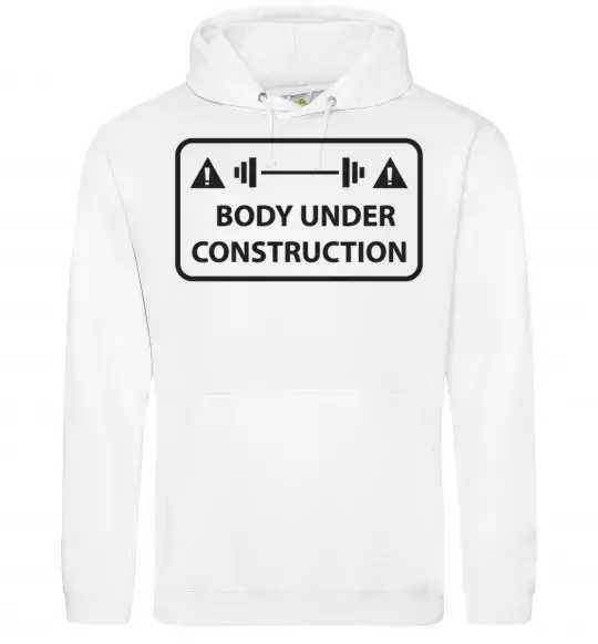 Женская толстовка (худи) BODY UNDER CONSTRUCTION Белый фото
