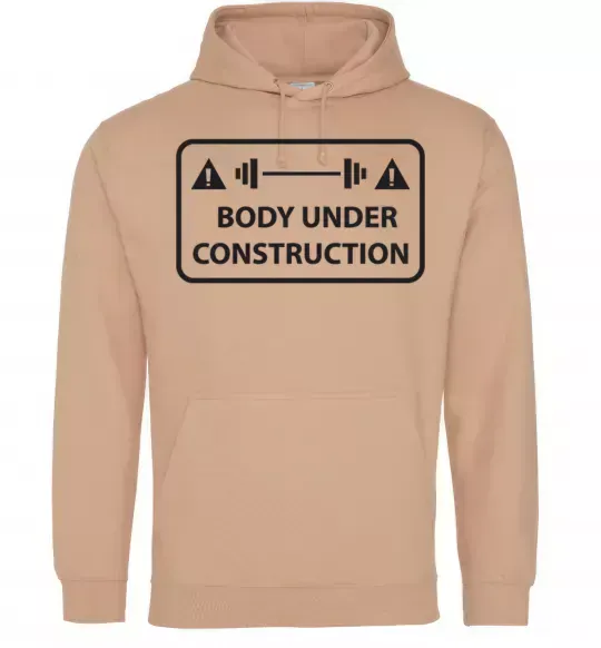 Женская толстовка (худи) BODY UNDER CONSTRUCTION Песочный фото