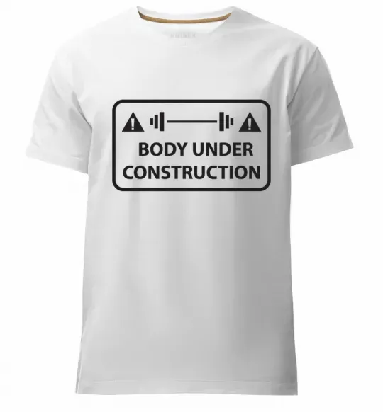 Чоловіча преміум футболка BODY UNDER CONSTRUCTION Білий фото
