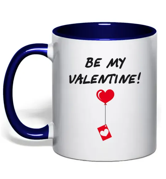 Чашка с цветной ручкой BE MY VALENTINE Глубокий темно-синий фото