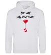 Мужская толстовка (худи) BE MY VALENTINE Серый меланж фото