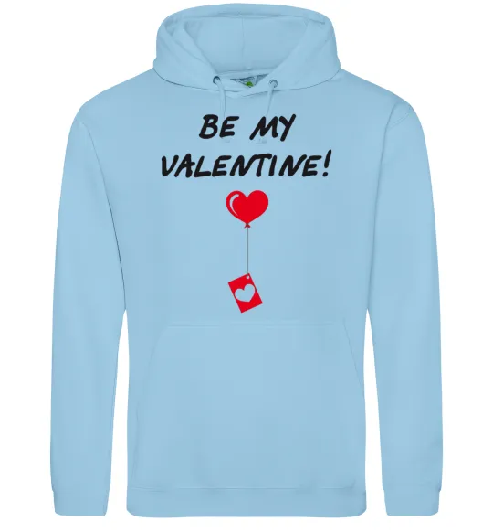 Мужская толстовка (худи) BE MY VALENTINE Голубой фото