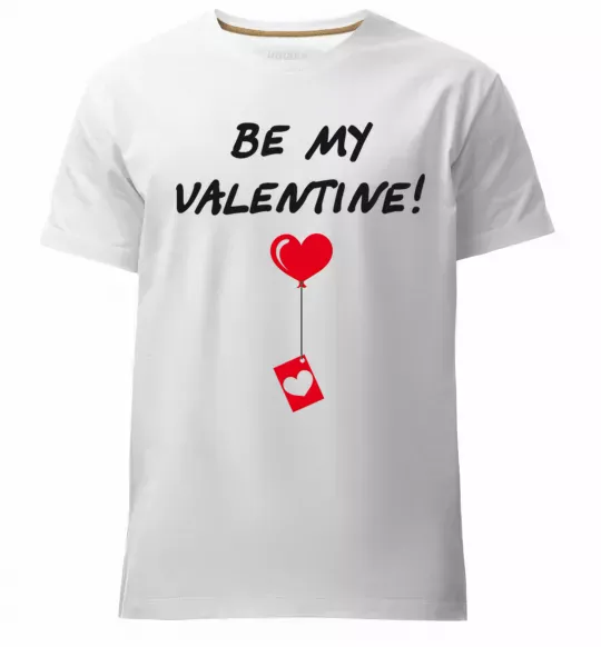 Мужская премиум футболка BE MY VALENTINE Белый фото