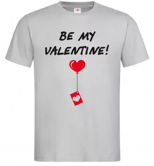 Мужская футболка BE MY VALENTINE Серый фото