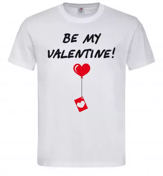 Мужская футболка BE MY VALENTINE Белый фото