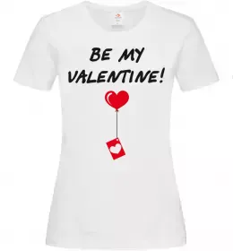 Жіноча футболка BE MY VALENTINE Білий фото