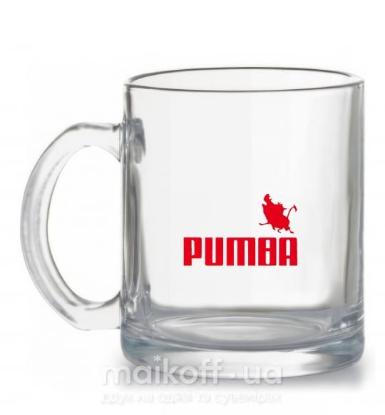 Чашка скляна PUMBA Прозорий фото