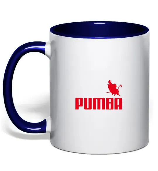 Чашка з кольоровою ручкою PUMBA Глибокий темно-синій фото