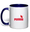 Чашка з кольоровою ручкою PUMBA Глибокий темно-синій фото