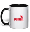 Чашка з кольоровою ручкою PUMBA Чорний фото