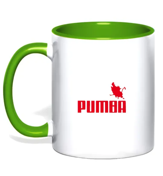 Чашка с цветной ручкой PUMBA Лаймовый фото