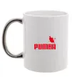Чашка з кольоровою ручкою PUMBA Срібло фото