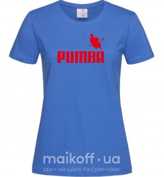 Жіноча футболка PUMBA Яскраво-синій фото