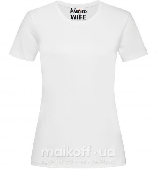 Жіноча футболка JUST MARRIED. WIFE Білий фото