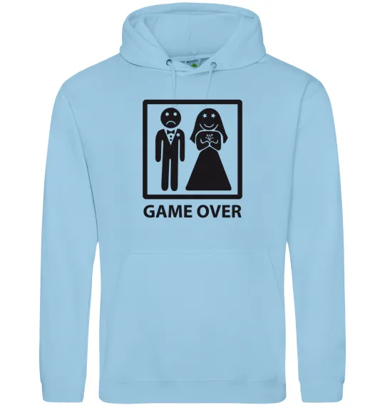 Чоловіча толстовка (худі) GAME OVER for boy Блакитний фото