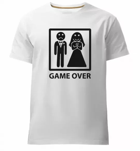 Чоловіча преміум футболка GAME OVER for boy Білий фото