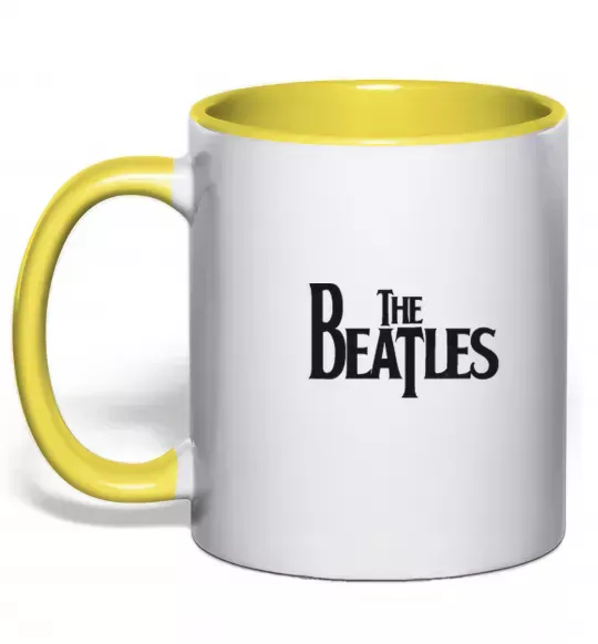 Чашка с цветной ручкой THE BEATLES original Солнечно желтый фото