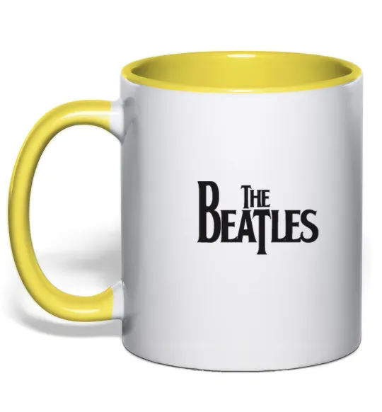 Чашка с цветной ручкой THE BEATLES original Лимонный фото