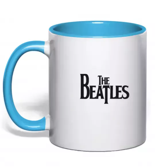 Чашка с цветной ручкой THE BEATLES original Голубой фото