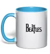 Чашка с цветной ручкой THE BEATLES original Голубой фото