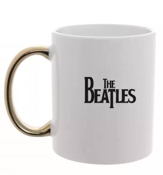 Чашка с цветной ручкой THE BEATLES original Золото фото