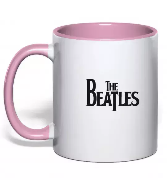Чашка с цветной ручкой THE BEATLES original Нежно розовый фото
