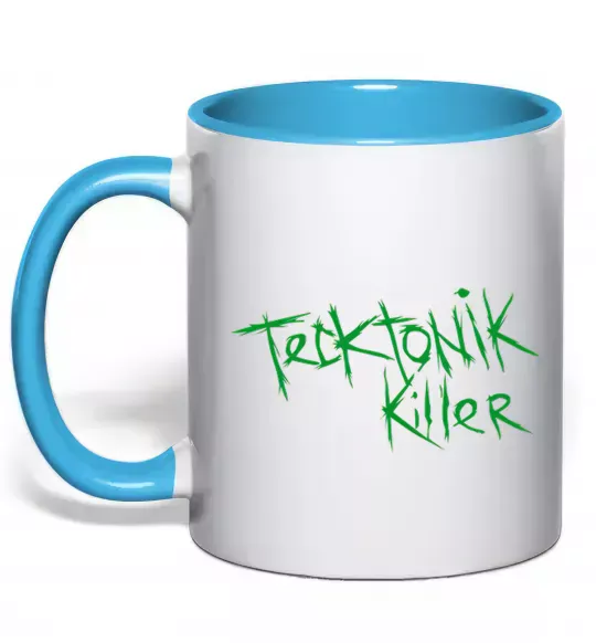 Чашка з кольоровою ручкою TECKTONIK KILLER Блакитний фото