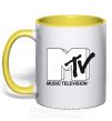 Чашка з кольоровою ручкою MTV Сонячно жовтий фото